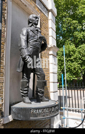 Die Statue von Francisco de Miranda, El Vorläufer, ein 18. Jahrhundert kubanischen revolutionären Held in Venezuela, London geboren. Stockfoto