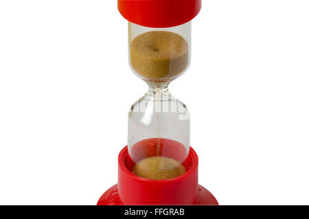 Sanduhr isoliert auf weiss mit Beschneidungspfad Stockfoto