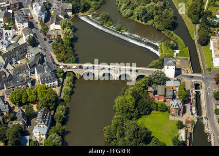 Antenne, alte Brücke Lahn, Lahn, Limburg ein der Lahn, Kreisstadt von der Landkreis Limburg-Weilburg, Hessen, Deutschland, Europa, Stockfoto