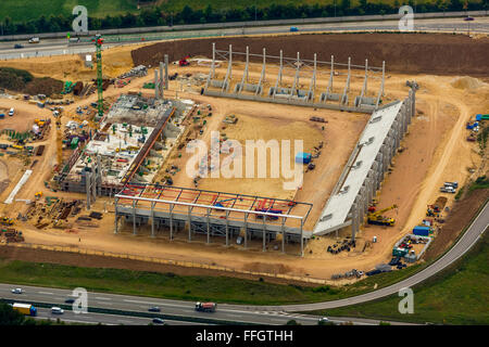 Luftaufnahme, Arena Regensburg im Bau, ab Juli 2014 Grafschaftniveau Stadt in Bayern, Ostbayern, Regensburg Stockfoto