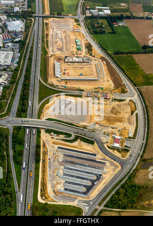 Luftaufnahme, Arena Regensburg im Bau, ab Juli 2014 Grafschaftniveau Stadt in Bayern, Ostbayern, Regensburg Stockfoto