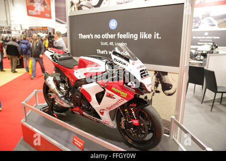 ExCeL, London, UK. 13. Februar 2016. MCN London Motorcycle Show Credit: Jason Richardson/Alamy Live-Nachrichten MCN Motorcycle Show in London 2016? bei ExCeL London am 13. Februar 2016 in London England. Stockfoto