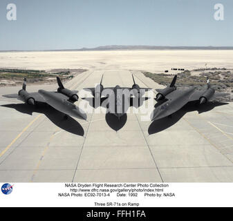 NASA Forschungen erhielt drei SR-71 s ausgeliehen aus der Air Force, nachdem das Programm für High-Speed- und High-Altitude Luftfahrtforschung abgebrochen wurde. Stockfoto