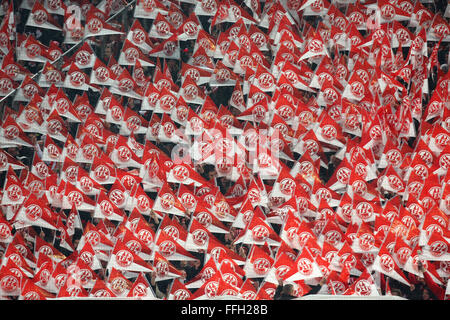 Köln, Deutschland. 13. Februar 2016. FC Köln Vs Eintracht Frankfurt: Köln-Fans.  Bildnachweis: Jürgen Schwarz/Alamy Live-Nachrichten Stockfoto