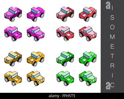 Isometrische Transport-Icon-Set. Stock Vektor