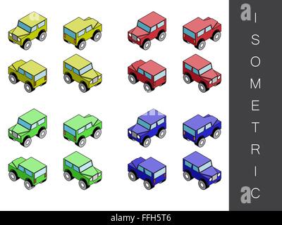 Isometrische Transport-Icon-Set. Stock Vektor