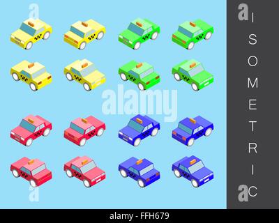 Isometrische Transport-Icon-Set. Stock Vektor