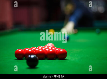 Ball und Snooker-Spieler Stockfoto