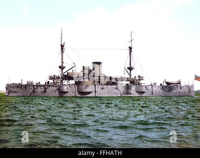 USS TEXAS amerikanischen Schlachtschiff in einer Postkarte über 1896. Sie wurde später als Gunnery Ziel verwendet und versenkt im Jahr 1912. Foto Detroit Photographic Company Stockfoto