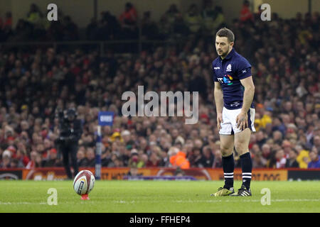 Fürstentum Stadium, Cardiff, Wales. 13. Februar 2016. RBS Six Nations Championships. Wales und Schottland. Bildnachweis: Aktion Plus Sport/Alamy Live-Nachrichten Stockfoto