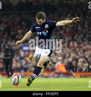 Fürstentum Stadium, Cardiff, Wales. 13. Februar 2016. RBS Six Nations Championships. Wales und Schottland. Bildnachweis: Aktion Plus Sport/Alamy Live-Nachrichten Stockfoto