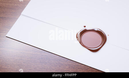Wachs versiegelten Brief Nahaufnahme Stockfoto