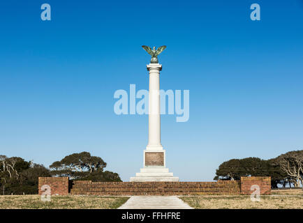 Confederate Monument an Fort Fisher State Historic Site, Kure Beach, North Carolina, USA Stockfoto