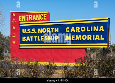 Eintritt in das Museum Schlachtschiff USS North Carolina, Wilmington, North Carolina, USA Stockfoto