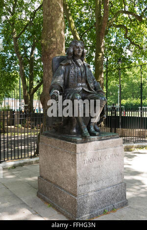 Kapitän Thomas Coram Statue von William McMillan 1963, London, Vereinigtes Königreich. Stockfoto