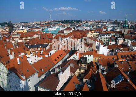 Prag touristische Blick auf die Stadt mit Hauptgebäude und square Stockfoto