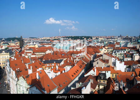 Prag touristische Blick auf die Stadt mit Hauptgebäude und square Stockfoto