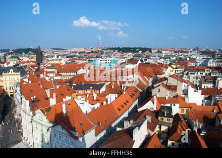 Prag touristische Blick auf die Stadt mit Hauptgebäude und square Stockfoto