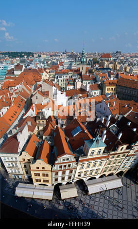 Prag touristische Blick auf die Stadt mit Hauptgebäude und square Stockfoto