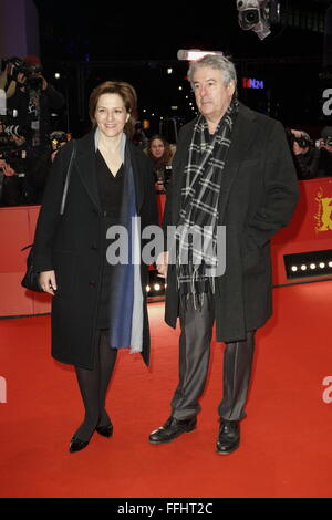 Berlin, Deutschland. 14. Februar 2016. Martina Gedeck Und Markus Imboden /THINGS zu kommen PREMIERE während der 66. Berlinale Internationalen Filmfestspiele Berlin im Berlinale Palast am 13. Februar 2016 in Berlin Kredit: Dpa picture-Alliance/Alamy Live News Stockfoto