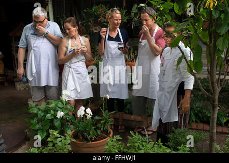 Amita Thai Kochschule. Bangkok. Thailand. Amita Thai Cooking Class befindet sich in der Landschaft des Flusses Chao Phraya, Stockfoto