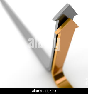 Konzeptionelle konkurrierenden Pfeile Stockfoto