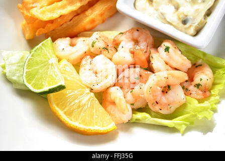 Garnelen Salat essen Stockfoto