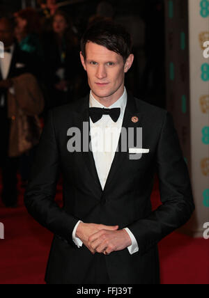 London, UK. 14. Februar 2016. Matt Smith besucht die EE Bafta British Academy Film Awards am Royal Opera House am 14. Februar, Stockfoto