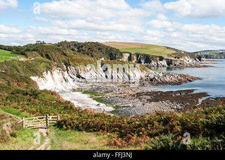 Polridmouth-Bucht im Südosten Cornwall, England, UK Stockfoto