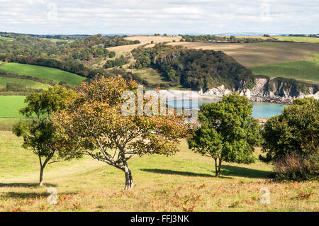 Polridmouth-Bucht im Südosten Cornwall, England, UK Stockfoto