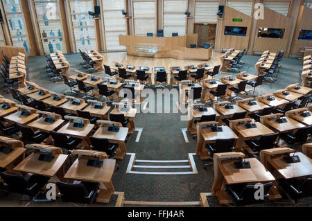 Schottisches Parlament-Sitzungssaal Stockfoto