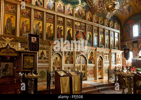 Ein Blick auf das Kirchenschiff in der Russian Orthodox Cathedral of Saint John Baptist - Washington, DC USA Stockfoto