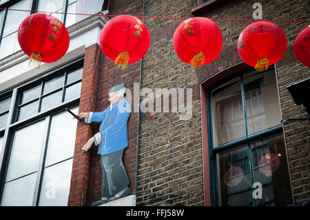 London, UK. 14. Februar 2016. Chinesisches Neujahr in London. Das Jahr des Affen-Credit: Noemi Gago/Alamy Live-Nachrichten Stockfoto