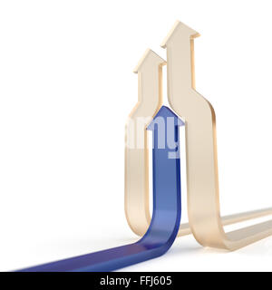 Transparente Pfeile Konzept auf weißem Hintergrund mit DoF Effekt Stockfoto