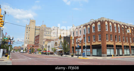 FLINT, MI - 22 AUGUST: Flint, MI Innenstadt am 22. August 2015 erscheint hier. Stockfoto