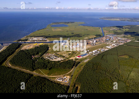 Luftaufnahme, Pflanzen Reaktorgebäude ehemaligen Kernkraftwerk Lubmin Kernkraftwerk Lubmin, Greifswald, Mecklenburg-Vorpommern, Stockfoto