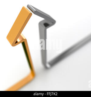 Steigende Pfeile Konzept auf weißem Hintergrund mit DoF Effekt Stockfoto