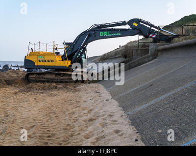 HOPTON-ON-SEA NORFOLK UK März 2014 - Reparatur Küstenschutzes Stockfoto