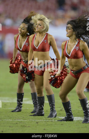 Tampa, FL, USA. 24. Oktober 2013. Tampa Bay Buccaneers Cheerleader führen beim Bucs 21-6 gegen die Carolina Panthers im Raymond James Stadium am 24. Oktober 2013 in Tampa, Florida. ZUMA PRESS/Scott A. Miller © Scott A. Miller/ZUMA Draht/Alamy Live-Nachrichten Stockfoto