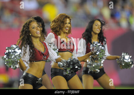 Tampa, FL, USA. 24. Oktober 2013. Tampa Bay Buccaneers Cheerleader führen beim Bucs 21-6 gegen die Carolina Panthers im Raymond James Stadium am 24. Oktober 2013 in Tampa, Florida. ZUMA PRESS/Scott A. Miller © Scott A. Miller/ZUMA Draht/Alamy Live-Nachrichten Stockfoto