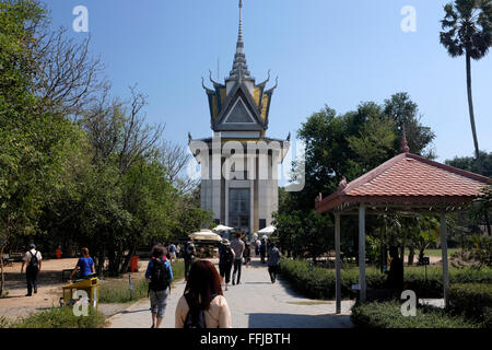 Genozid-Denkmal in Killing Fields, Phnom Penh, Kambodscha Stockfoto