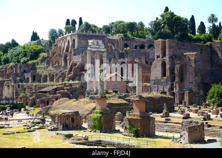 Die Ruinen des Forum Romanum in Rom Italien Stockfoto