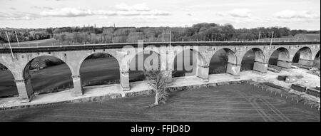 Holmes Chapel Eisenbahnviadukt Luftaufnahmen während Network Rail großen Tiefbau 14. Februar 2016 Stockfoto