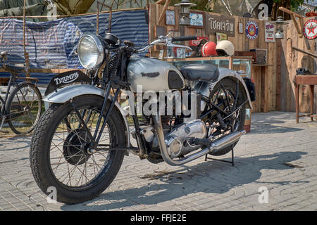 Oldtimer Triumph 3 t 350er Twin. Britischer Motorrad c. 1940er Jahre Stockfoto