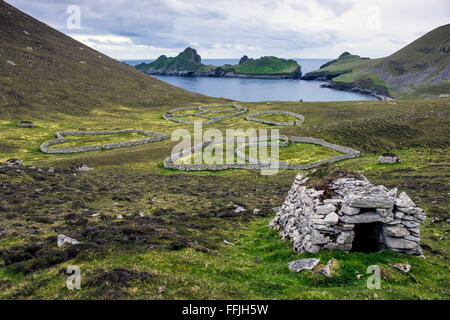 Stollen-Gehäusen Fanks Stein trocken Deich St kilda Stockfoto