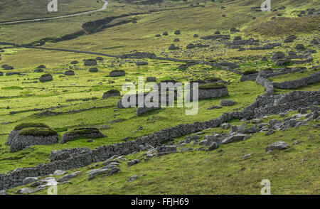 Cleits auf St. Kilda hirta Stockfoto