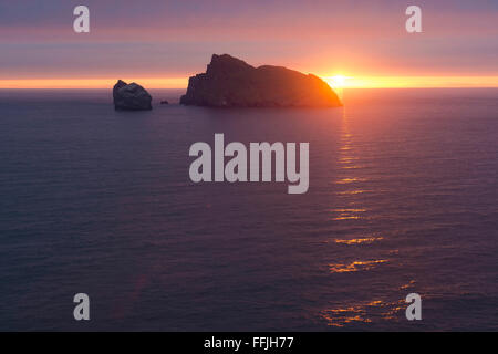 Atlantische Boreray Sonnenaufgang Dawn St Kilda sillouette Stockfoto