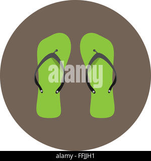 Flip Flops Symbol flach. Schuhe entspannen, Pantoffel Sandale, Strand Schuhe paar, Flip-flop-Tourismus-Symbol. Vektor abstrakte flaches design Stockfoto