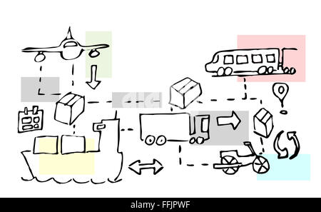 Illustration des Logistik-Transporte