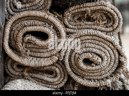Teppich mit alten traditionellen hölzernen Korea Stockfoto